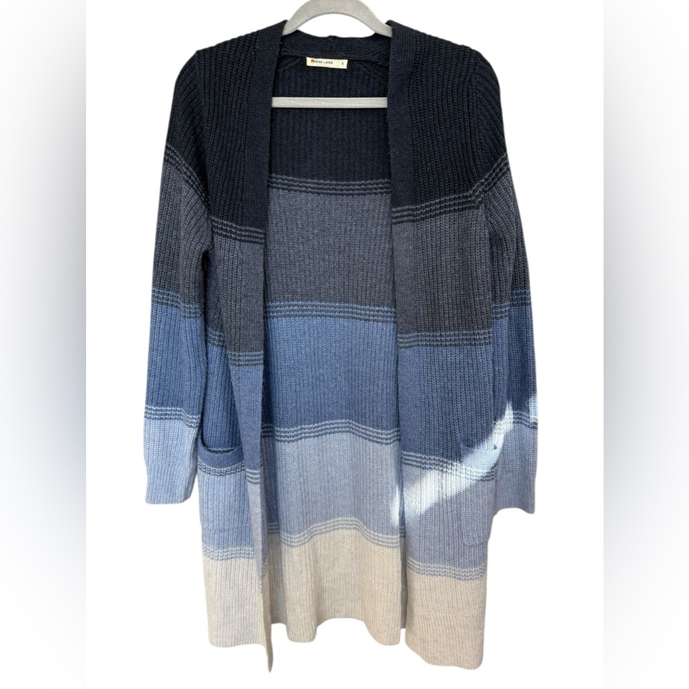 Marine Layer Cabin Open Cardigan‎ in Ombre Blue